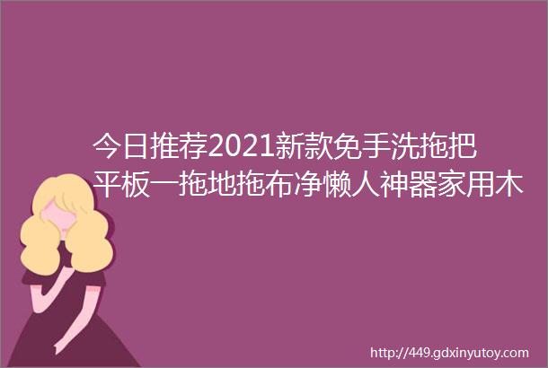 今日推荐2021新款免手洗拖把平板一拖地拖布净懒人神器家用木地板墩布2020