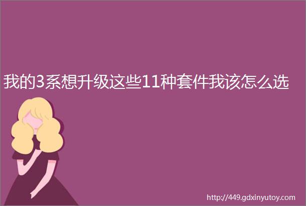 我的3系想升级这些11种套件我该怎么选