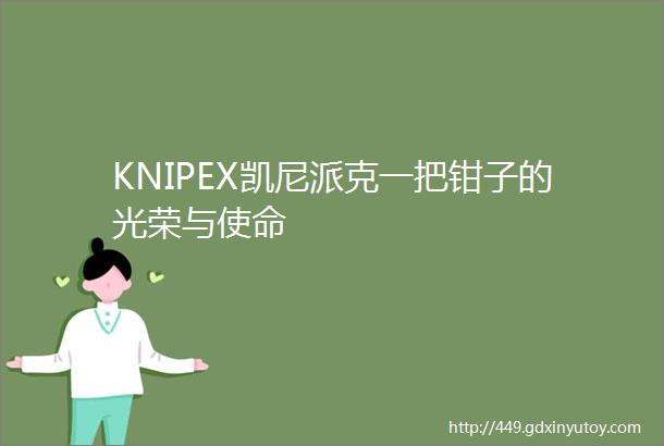 KNIPEX凯尼派克一把钳子的光荣与使命